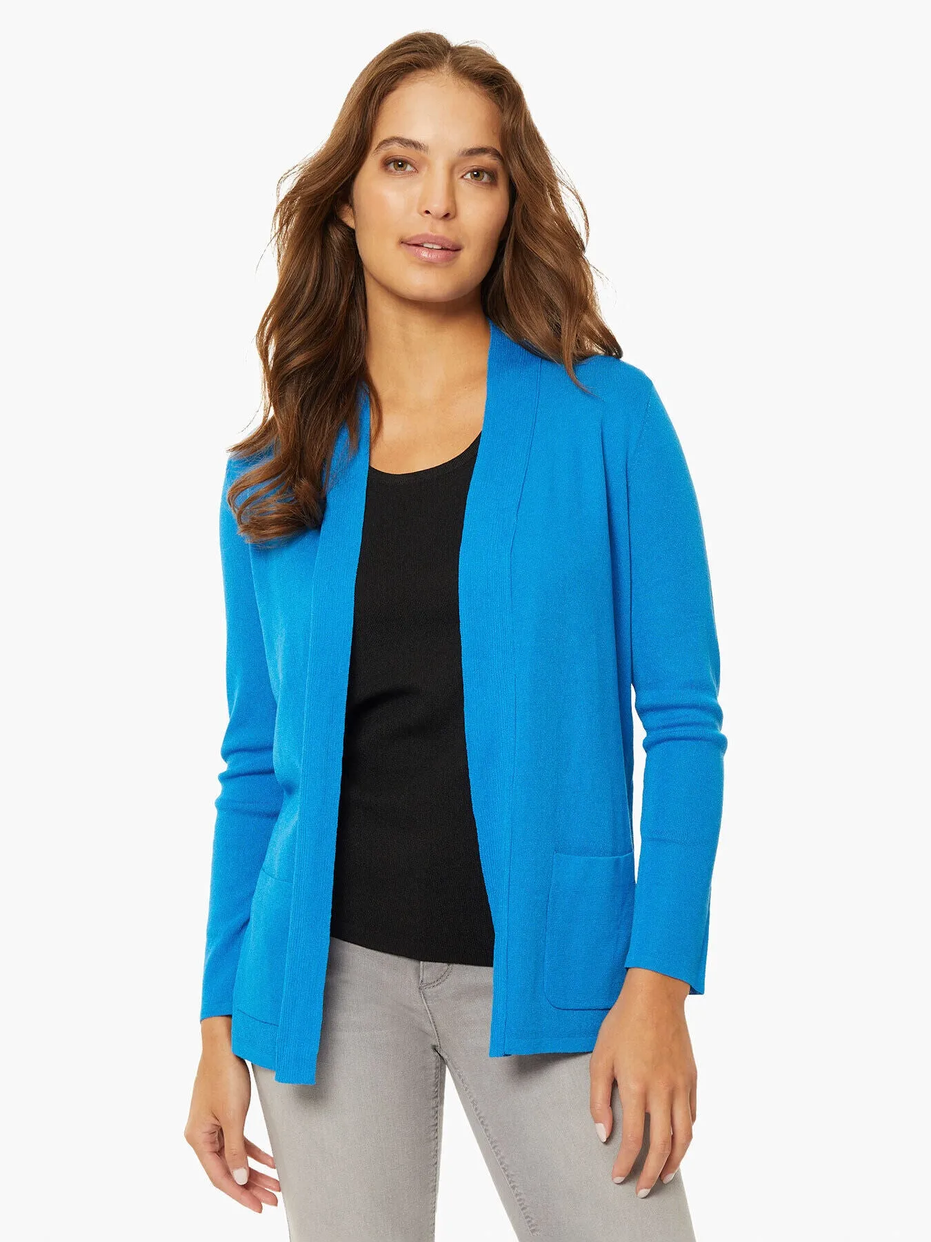 Open Front Cardigan With Pockets