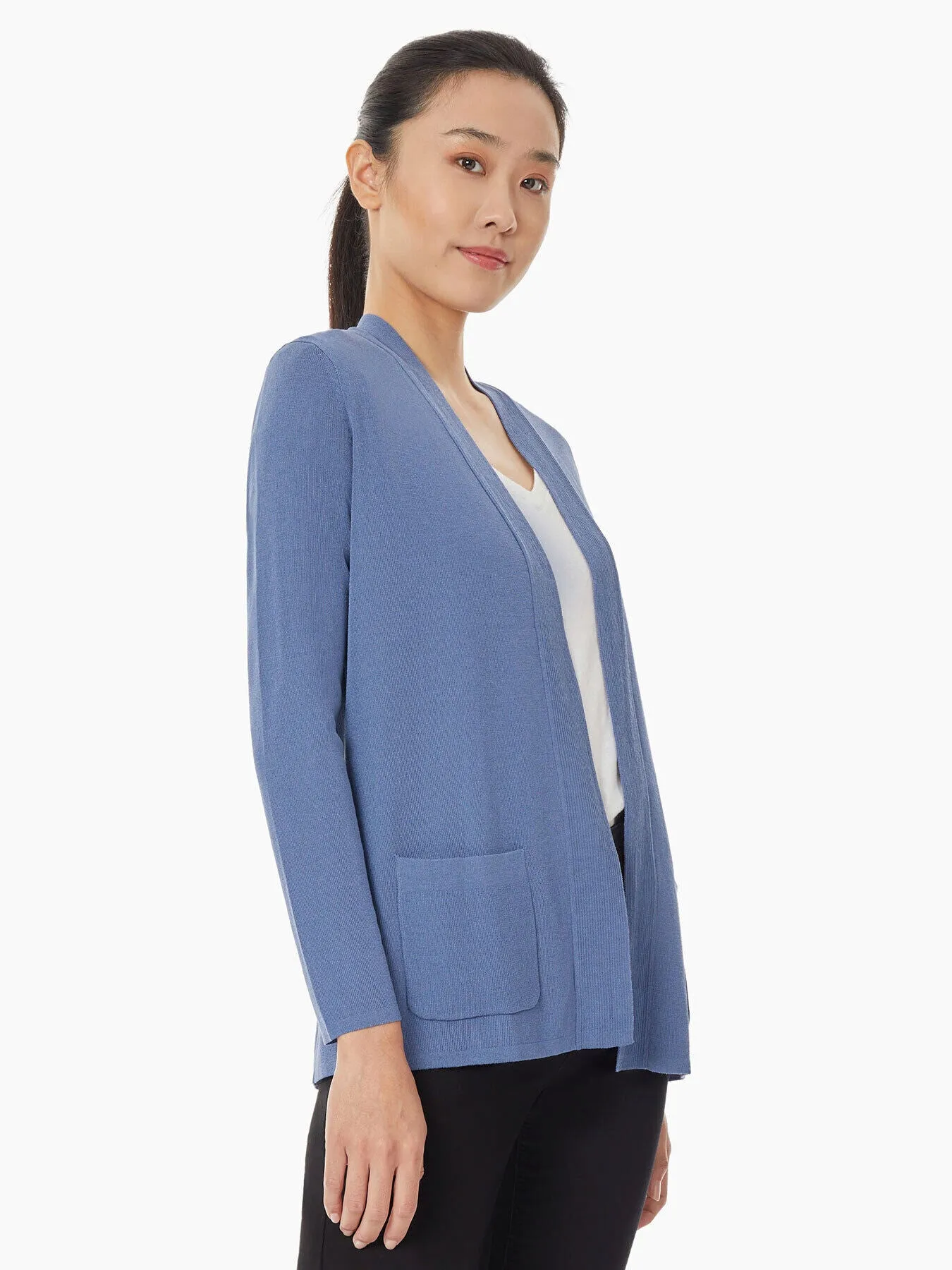 Open Front Cardigan With Pockets