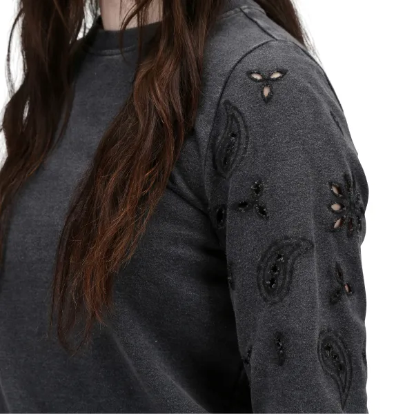 Panhandle Slim® Women's Black Eyelet Embroidery Pullover Sweater