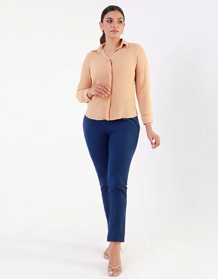 Plain Button Office Pant