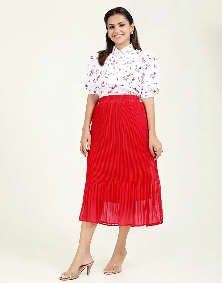 Pleated Midi Skirt