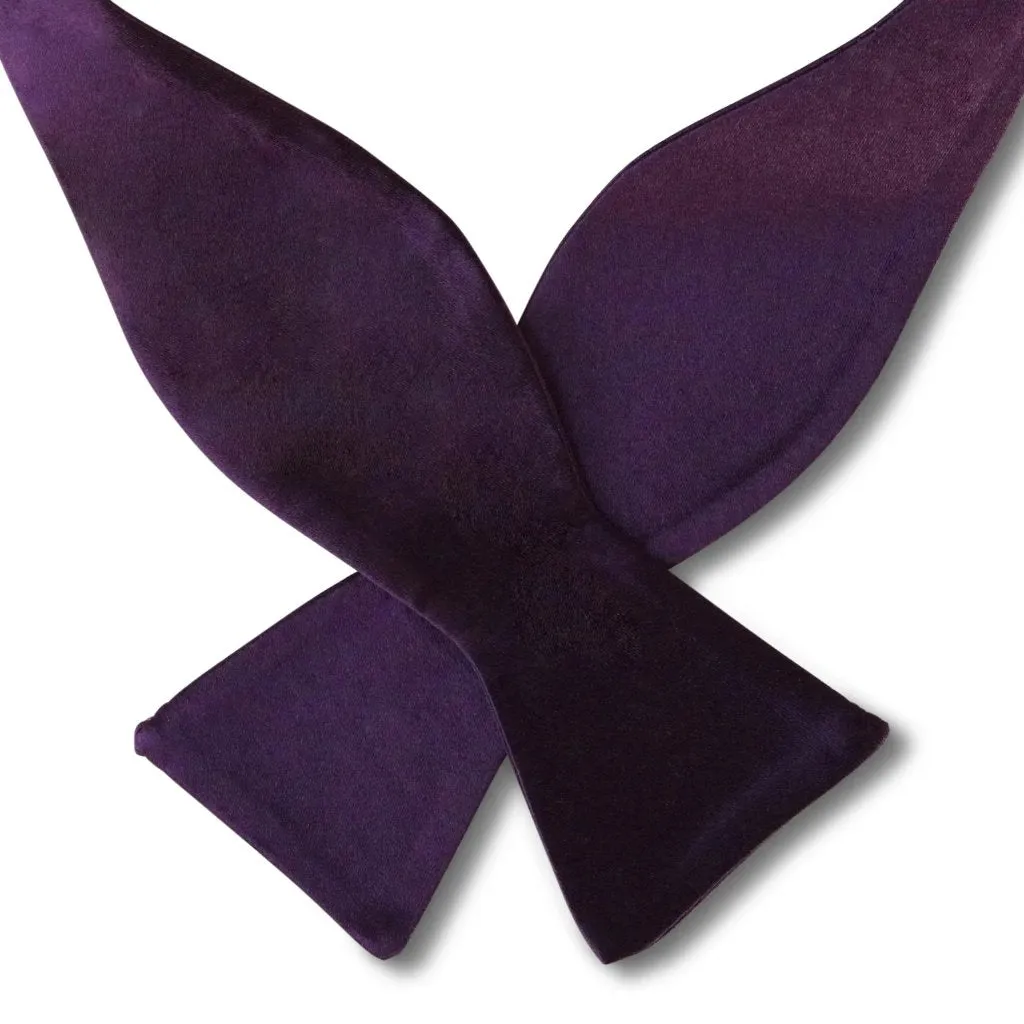 Plum Purple Silk Self-Tie Bow Tie