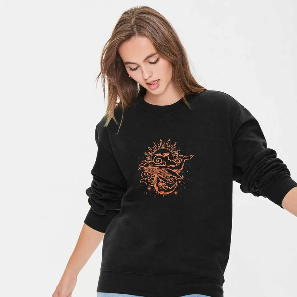 Polo Republica Women's Sun And Moon Printed Fleece Sweatshirt