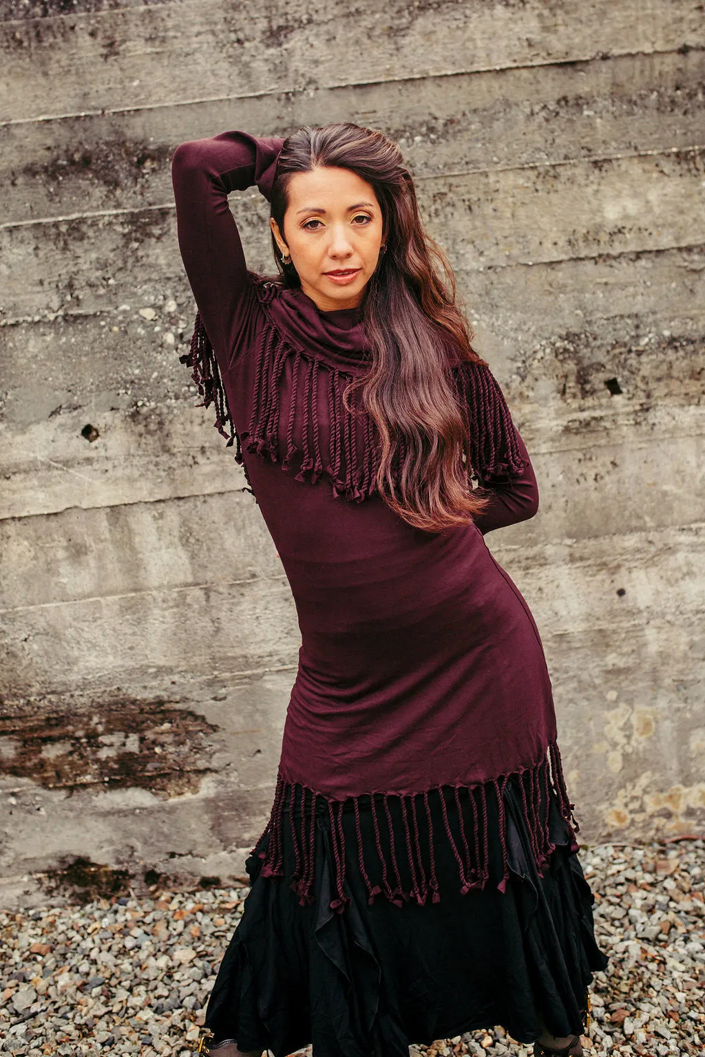 PR Fringe Tunic - Plum