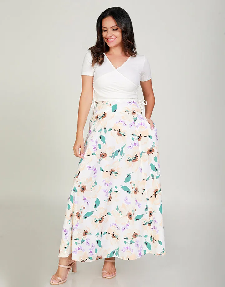 Printed Maxi Skirt with Pockets