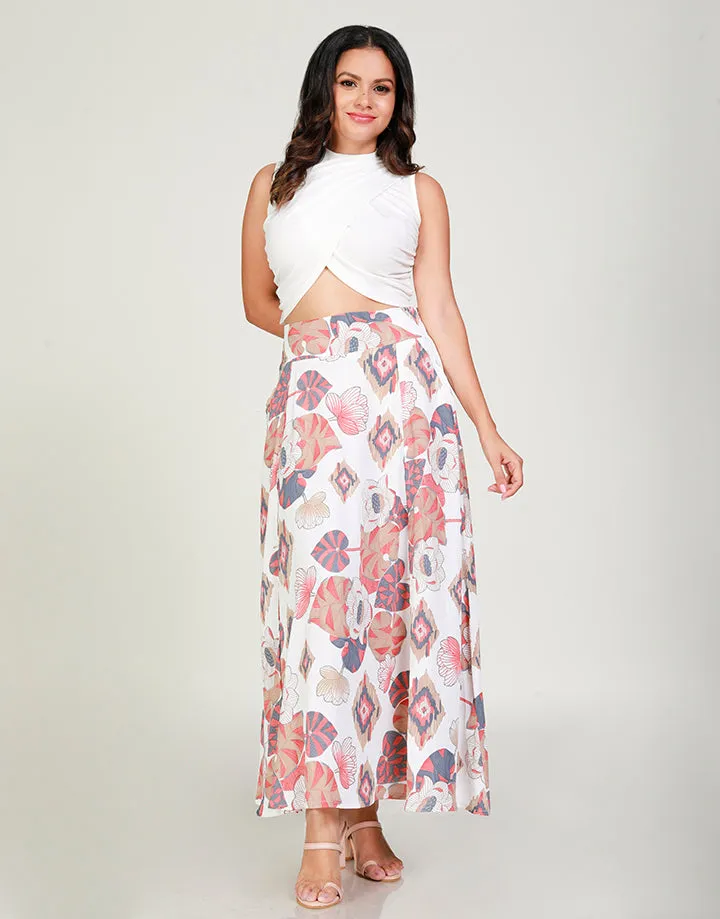 Printed Maxi Skirt with Pockets