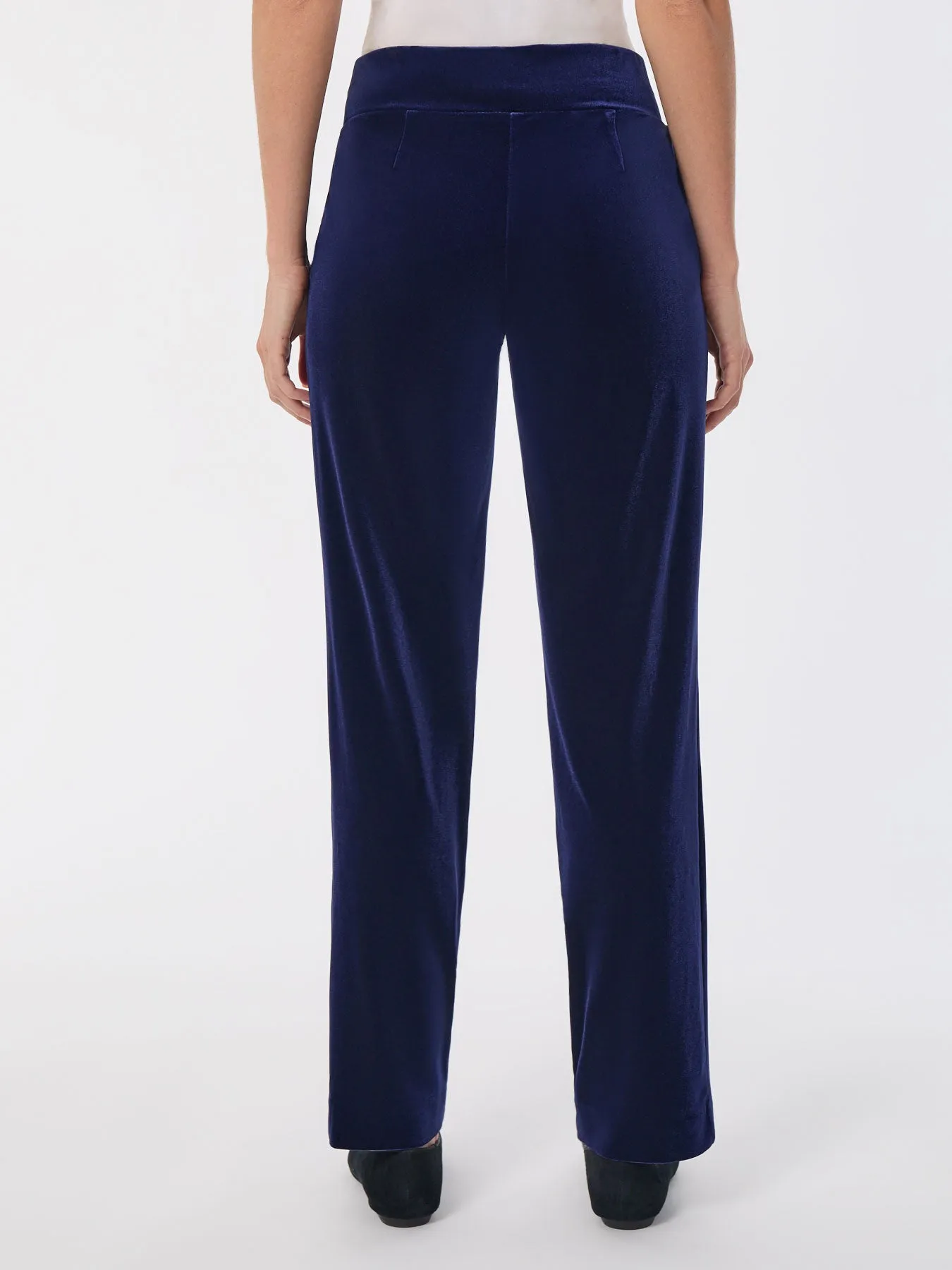 Pull-On Velour Straight Leg Pants