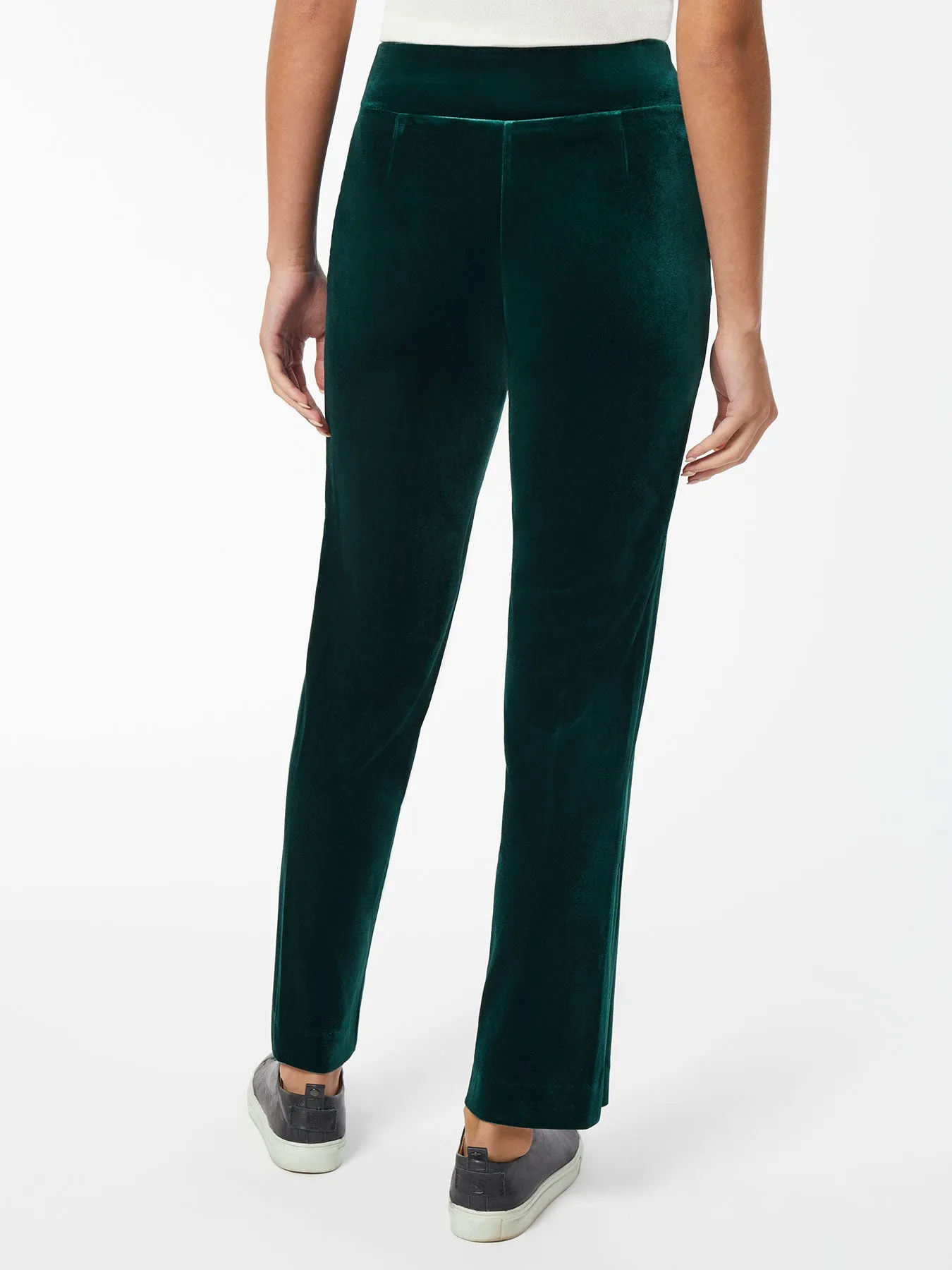 Pull-On Velour Straight Leg Pants