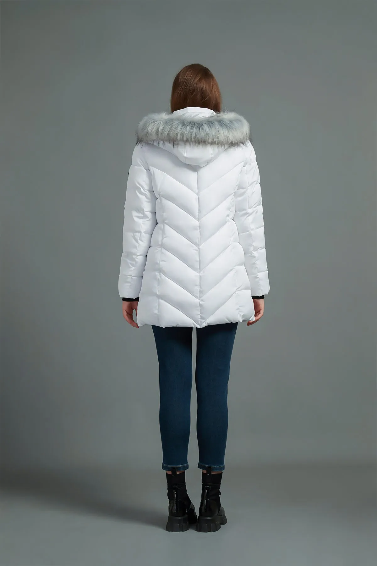 Quilted Puffer Coat & Jacket with faux fur hood