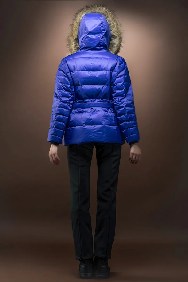 Rae Royal Down Ski Jacket with Finnraccoon Fur Trim