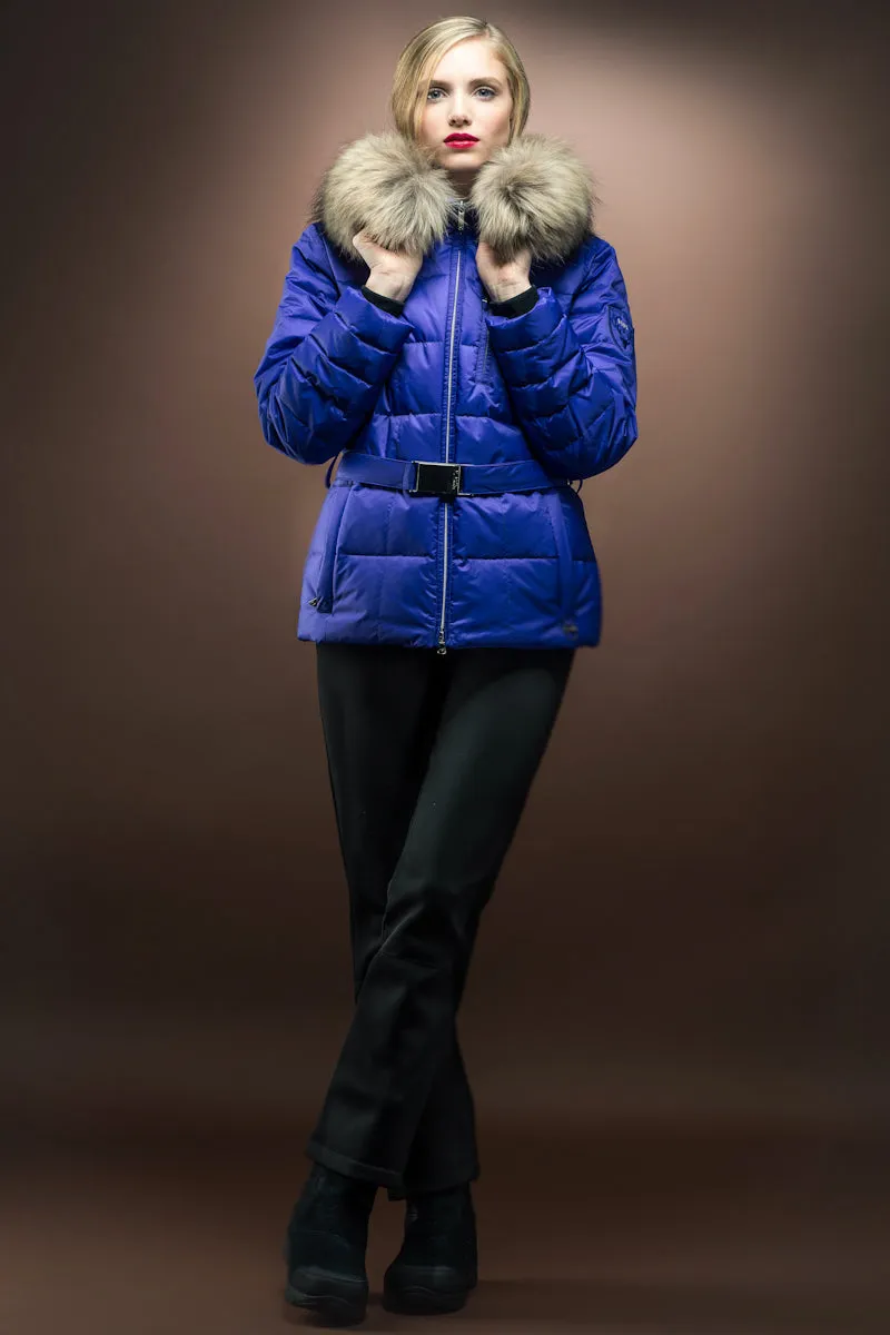 Rae Royal Down Ski Jacket with Finnraccoon Fur Trim