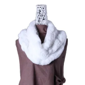 Real REX Rabbit Fur Scarf Rabbit Ball Fur Wrap Cape Shawl Neck Warmer FS15501