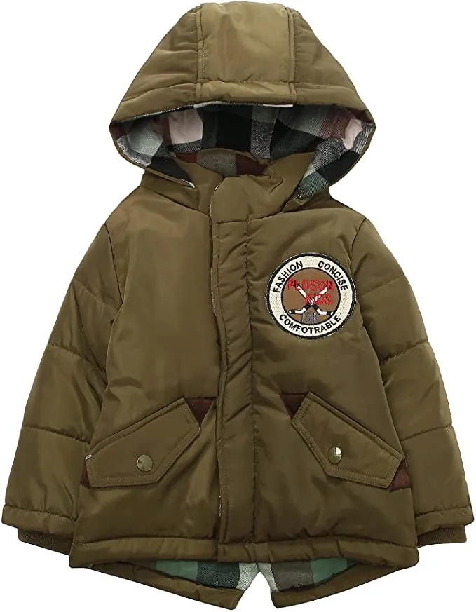 RH Boys' Down Coat Winter Puffer Jacket Removable Hood Warm Outdoor 1-5T RHN2331