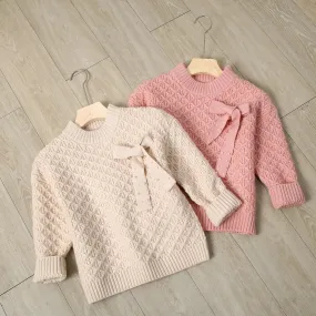 RH Kids Girls Turtle Neck Sweater Pullover Knit Ribbon Coat Winter Outfit 3-9Y RHK3003