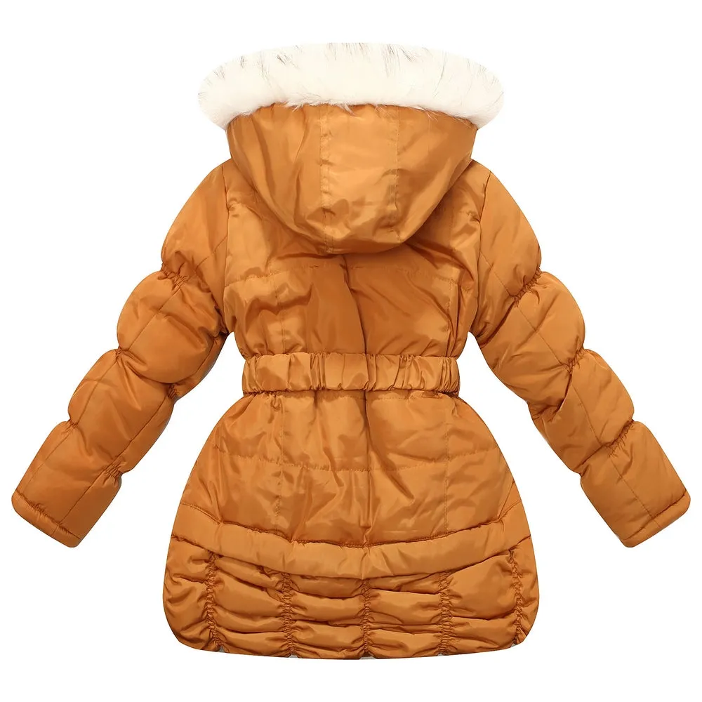 RH Puffer Winter Jacket Kids Girls Long Slim Hooded Warm Coat Ski 5-10T RH1118