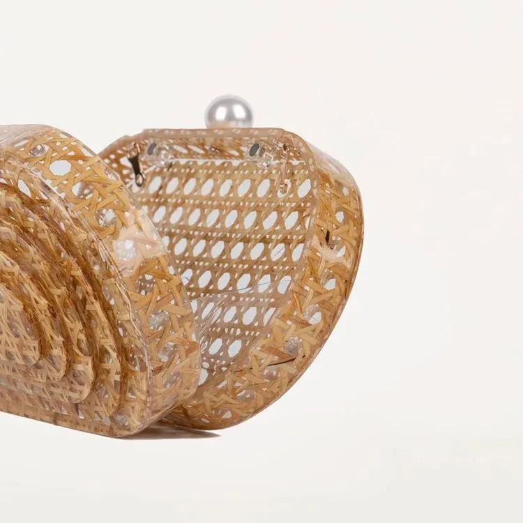 Rhoda Egg Rattan Clutch Bag