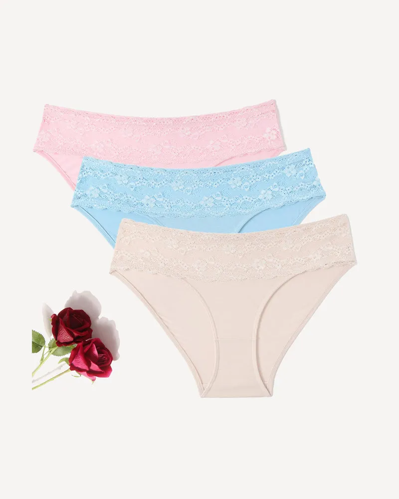 Seamless Panties Lace Ladies High Cut Hipster