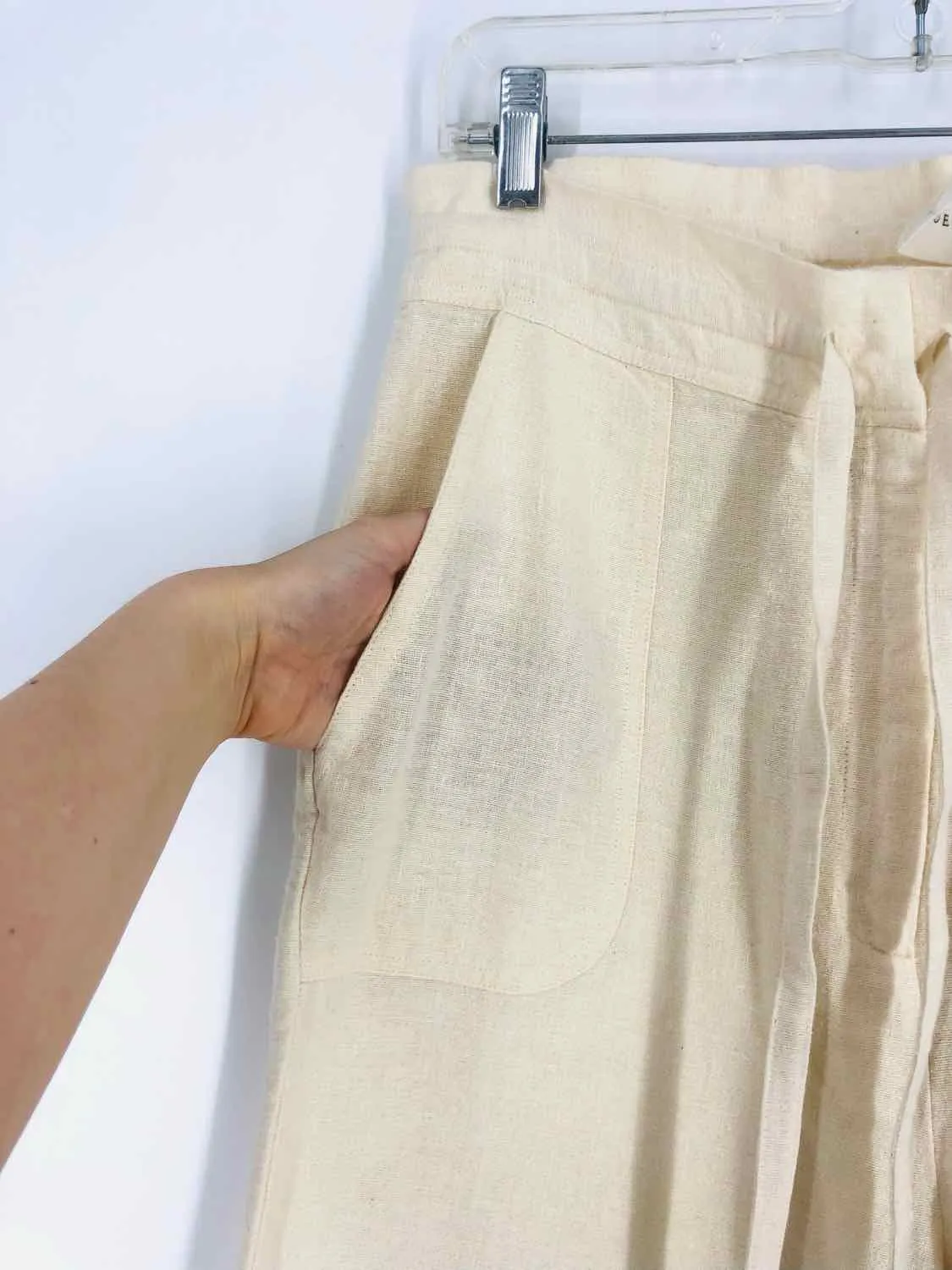 Size 28=5/6 Cream Solid Designer Pants