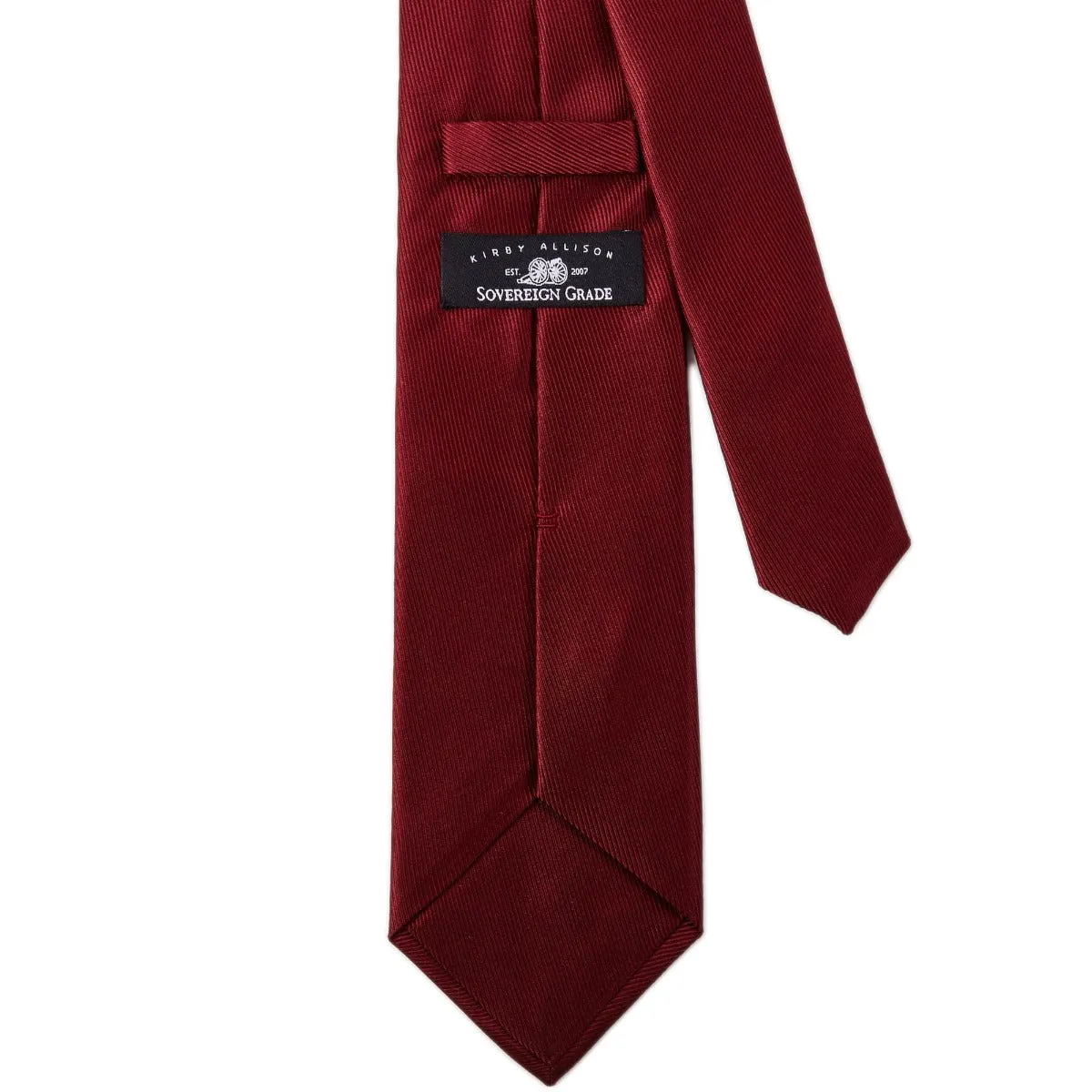 Sovereign Grade 50oz Burgundy Horizontal Solid Twill Silk Tie