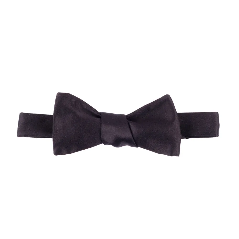 Sovereign Grade Black Satin Bow Tie