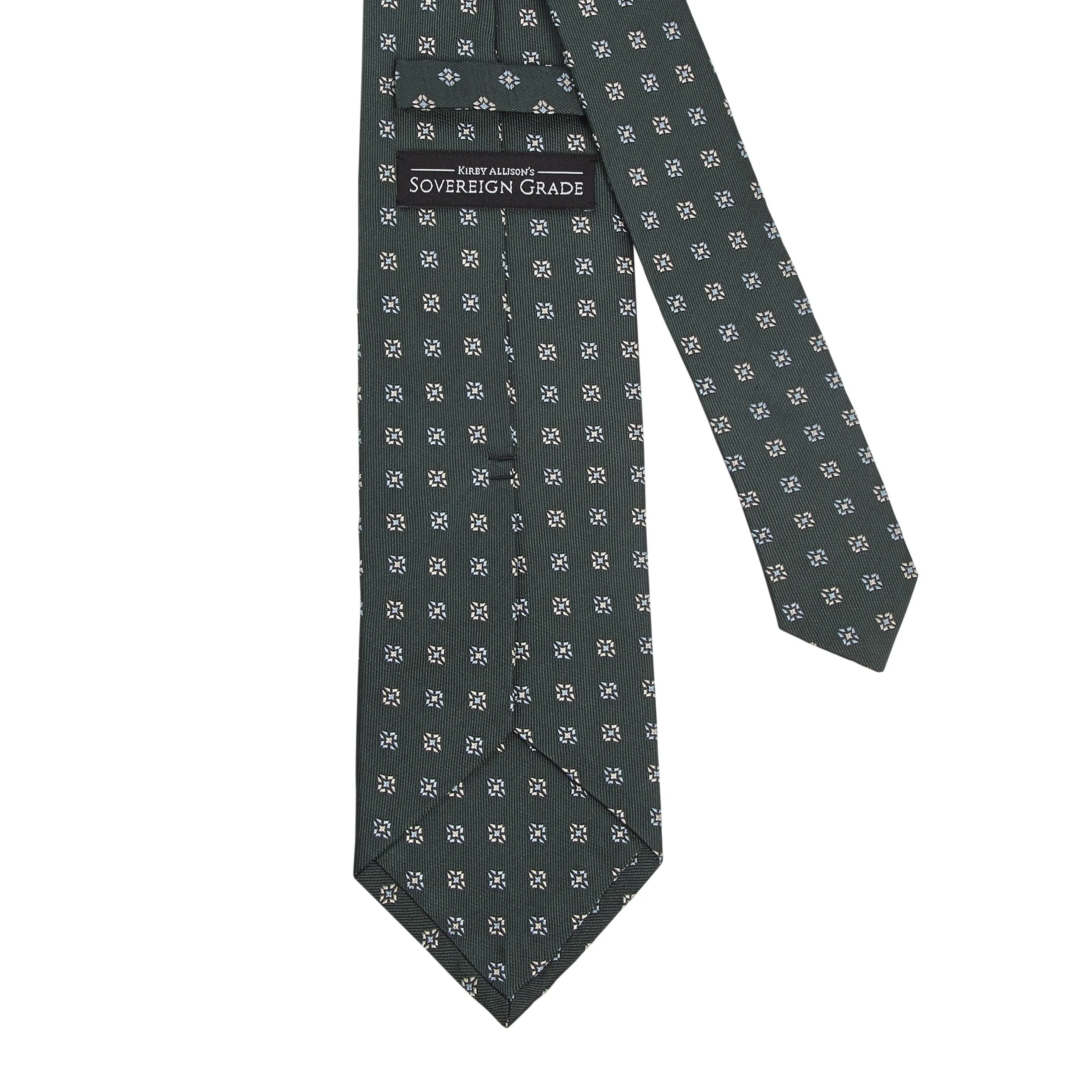 Sovereign Grade Forest Green Square Floral Jacquard Tie