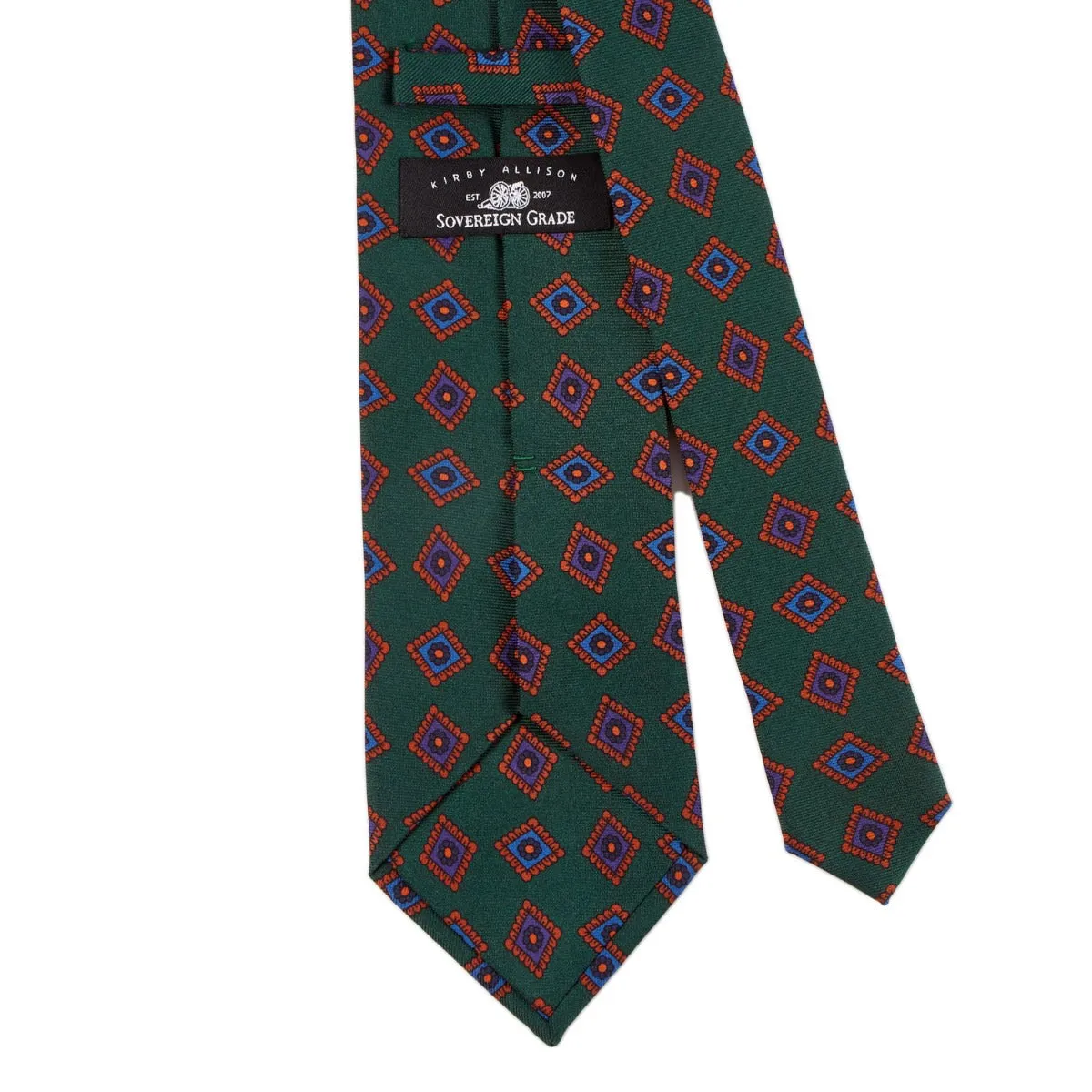 Sovereign Grade Forrest Green Art Deco Ancient Madder Silk Tie