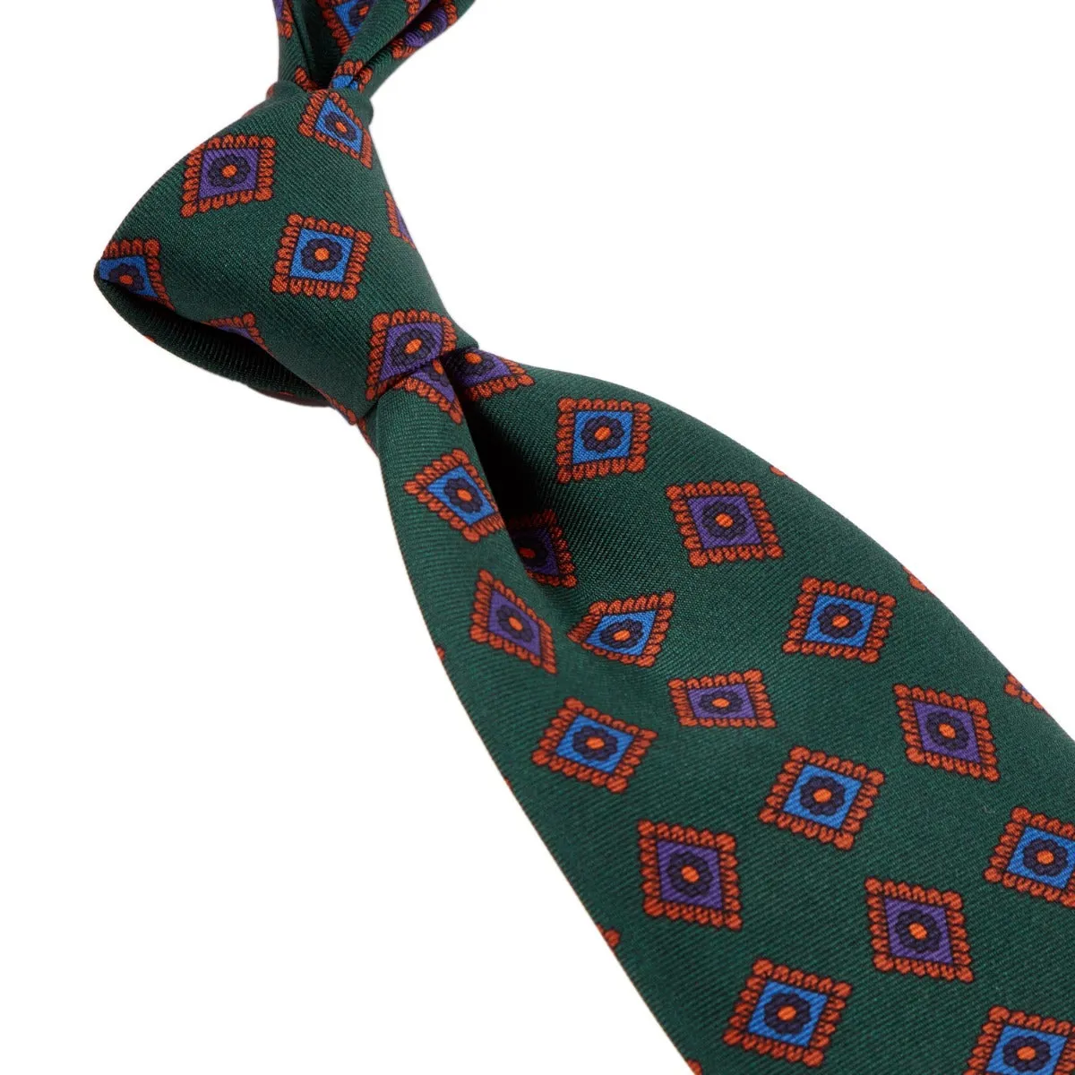 Sovereign Grade Forrest Green Art Deco Ancient Madder Silk Tie