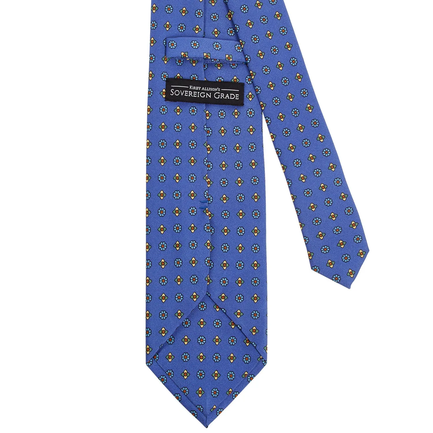 Sovereign Grade Lido Blue Floral Printed Silk Tie