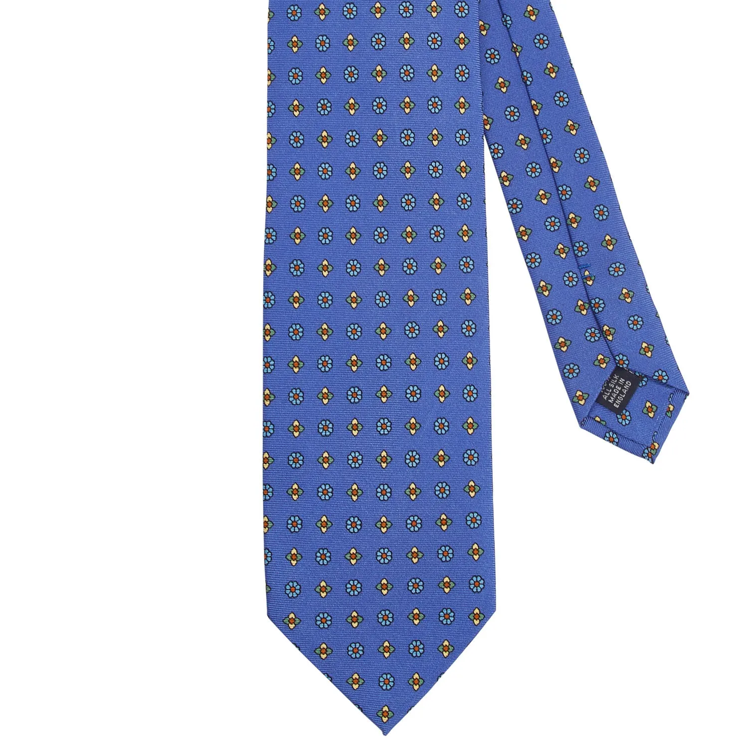 Sovereign Grade Lido Blue Floral Printed Silk Tie