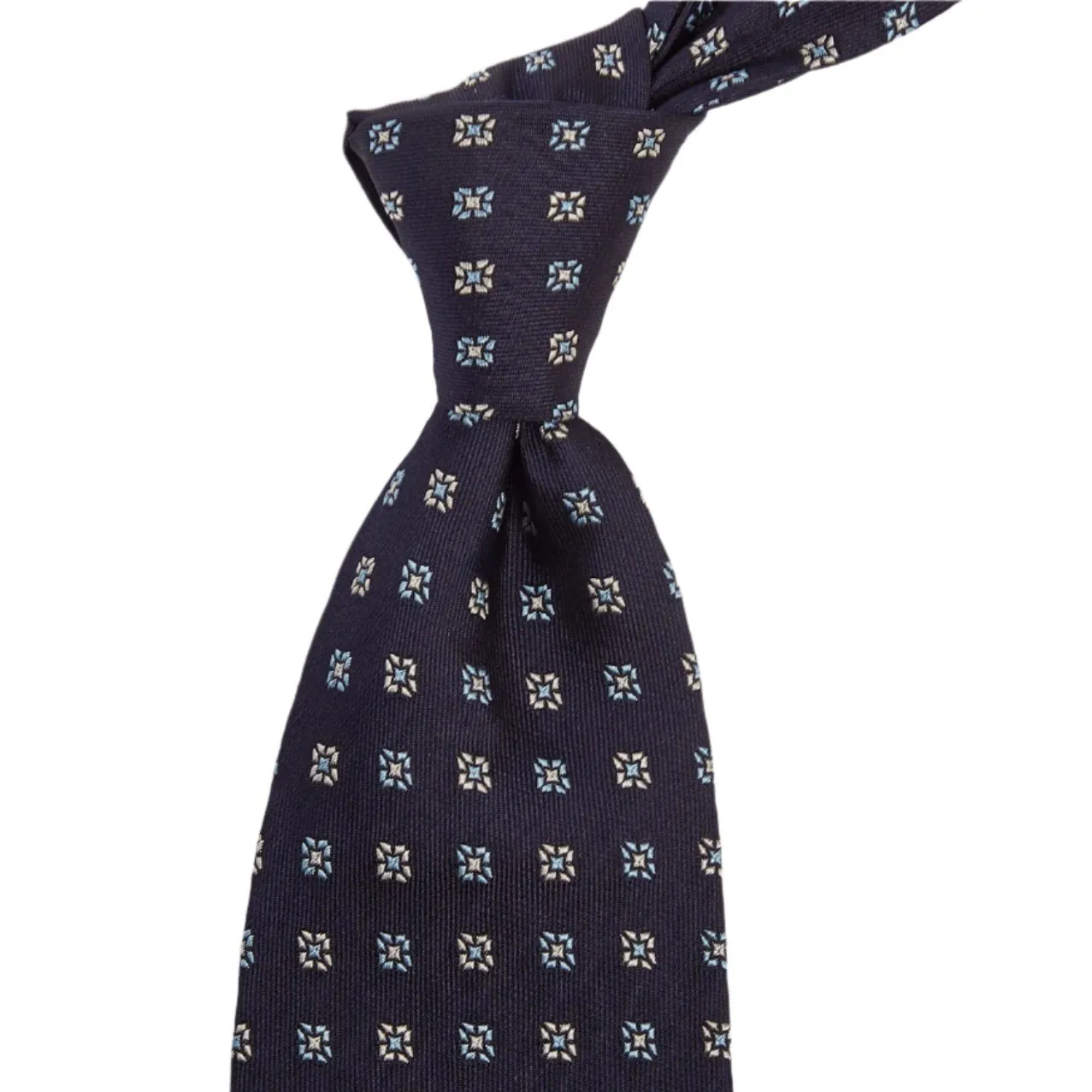 Sovereign Grade Midnight Blue Square Floral Jacquard Tie