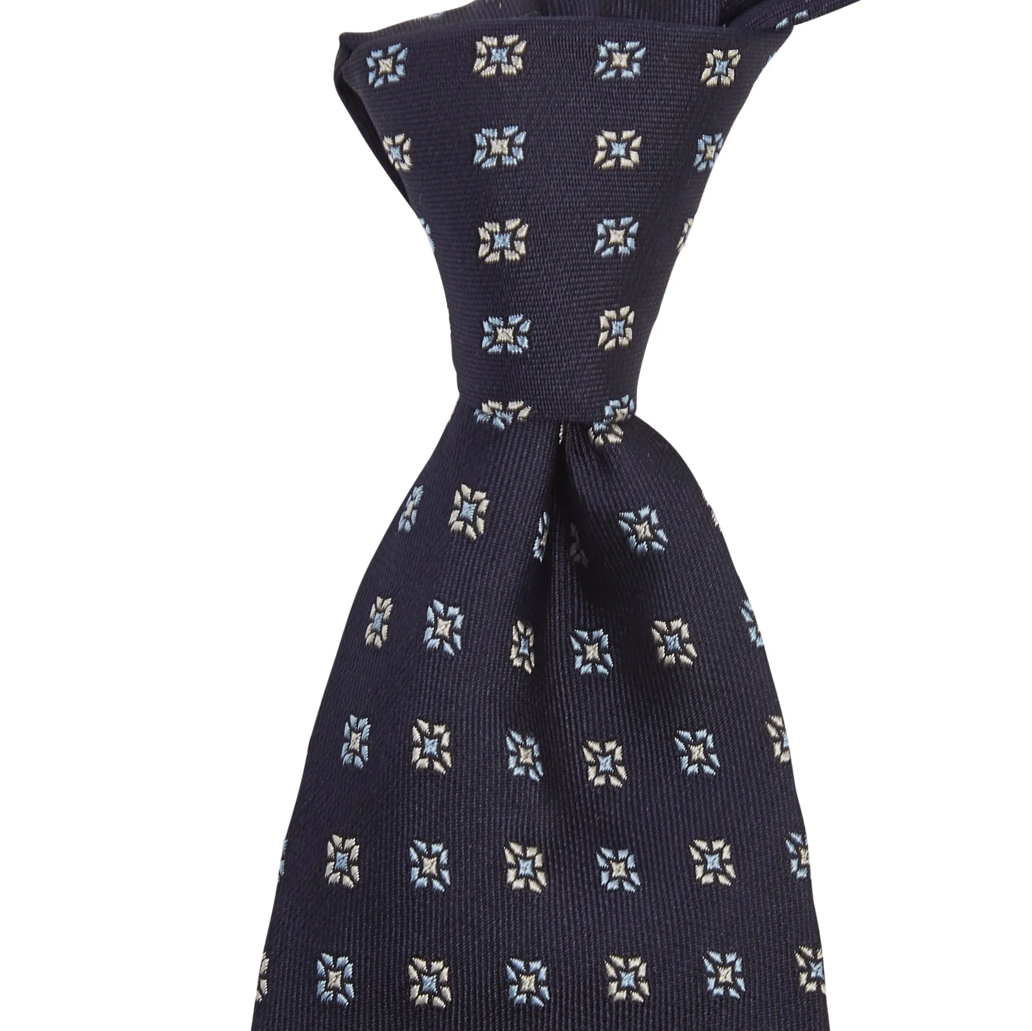 Sovereign Grade Midnight Blue Square Floral Jacquard Tie