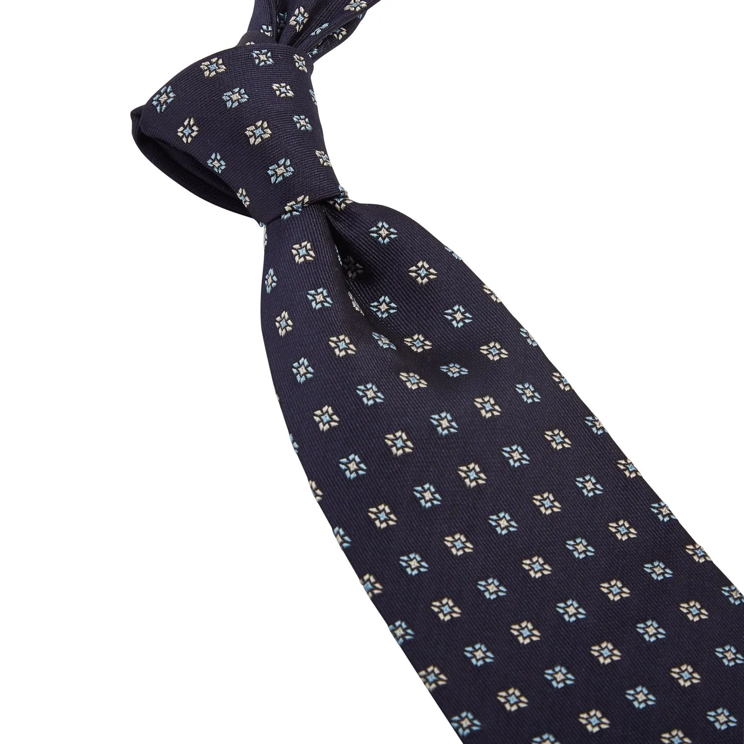 Sovereign Grade Midnight Blue Square Floral Jacquard Tie