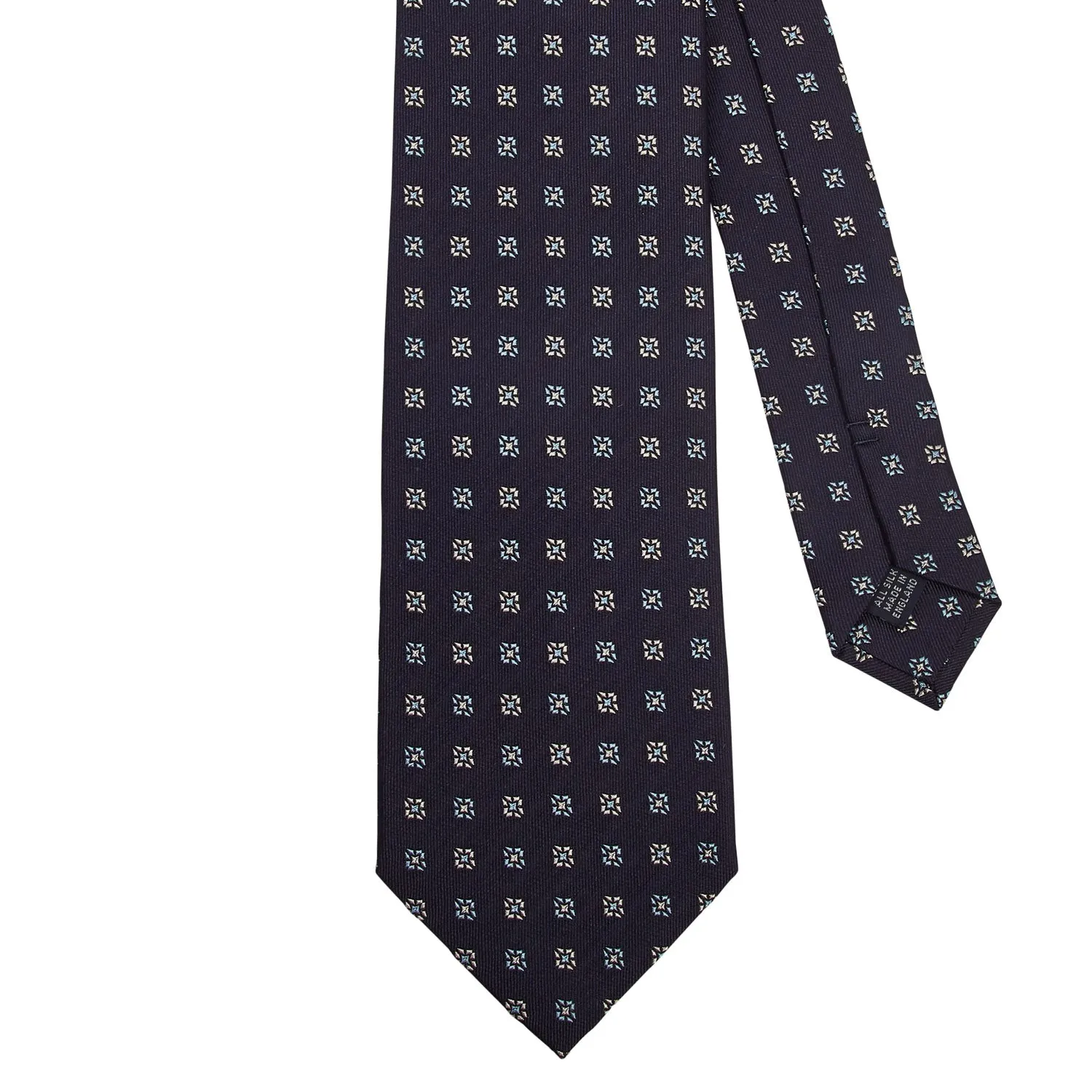 Sovereign Grade Midnight Blue Square Floral Jacquard Tie