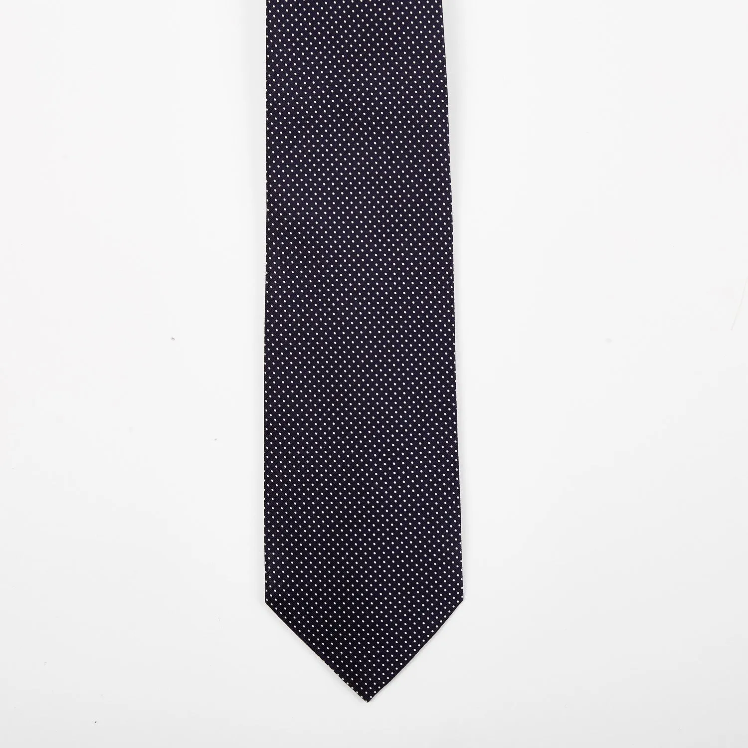 Sovereign Grade Navy Silk Micro Dot Tie