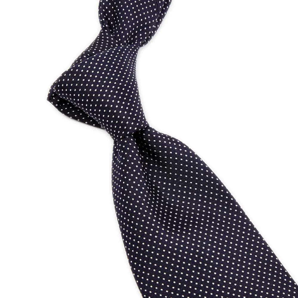 Sovereign Grade Navy Silk Micro Dot Tie