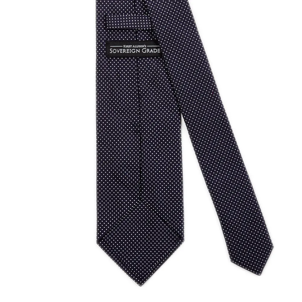 Sovereign Grade Navy Silk Micro Dot Tie