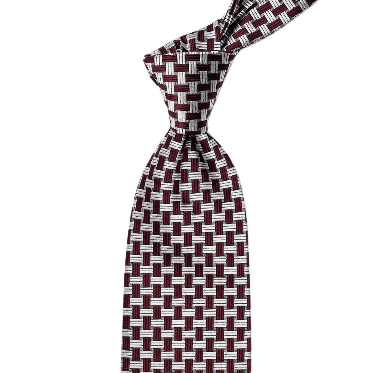 Sovereign Grade Oxblood Basket Weave Silk Tie