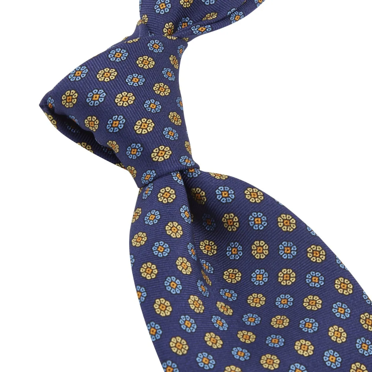 Sovereign Grade Royal/Blue/Cream Macclesfield Corn Floral Motif Tie