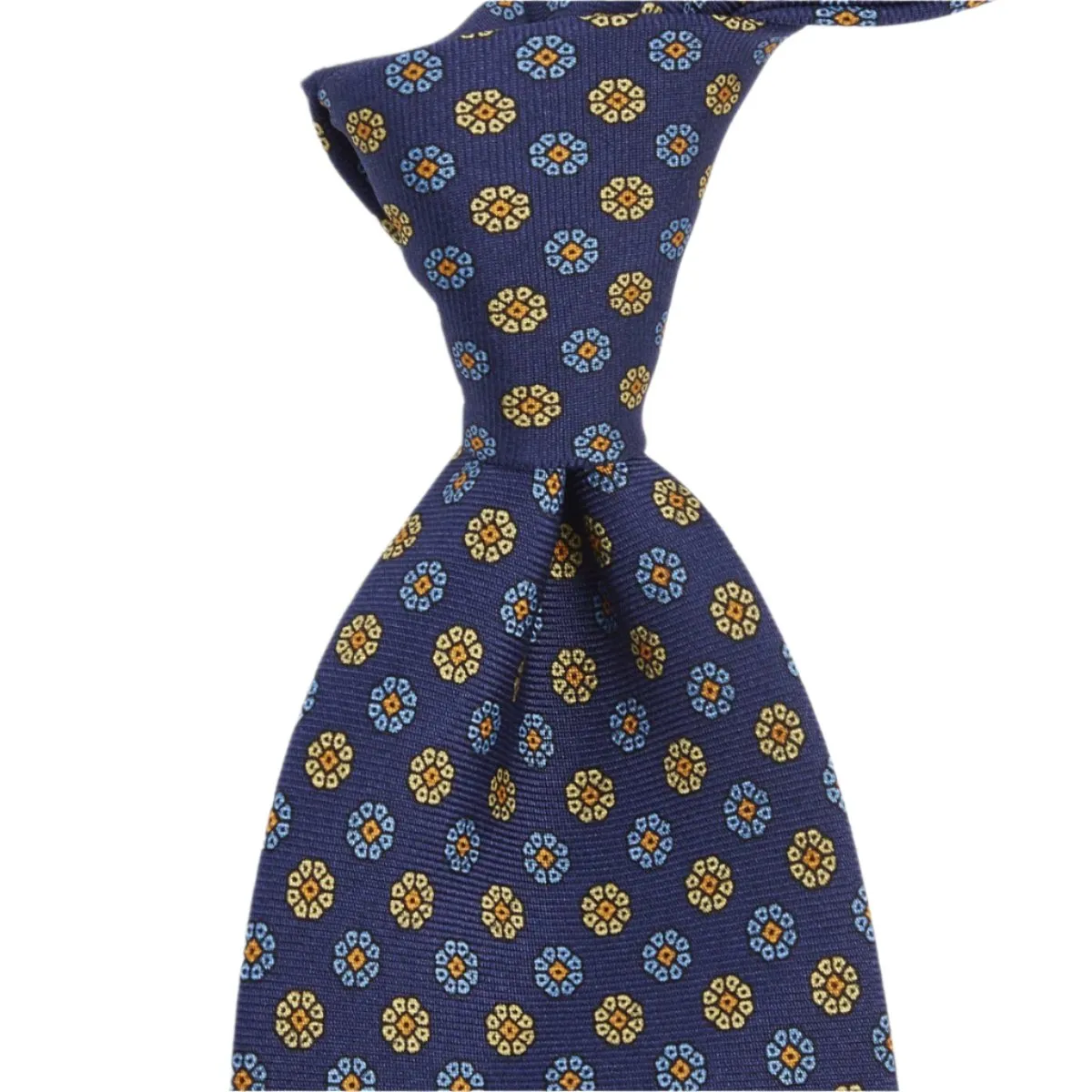 Sovereign Grade Royal/Blue/Cream Macclesfield Corn Floral Motif Tie