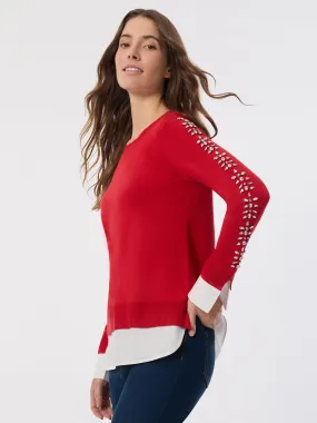 Sparkle Accent Twofer Layered Look Top