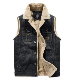 SPIKER Denim Fleece Vest