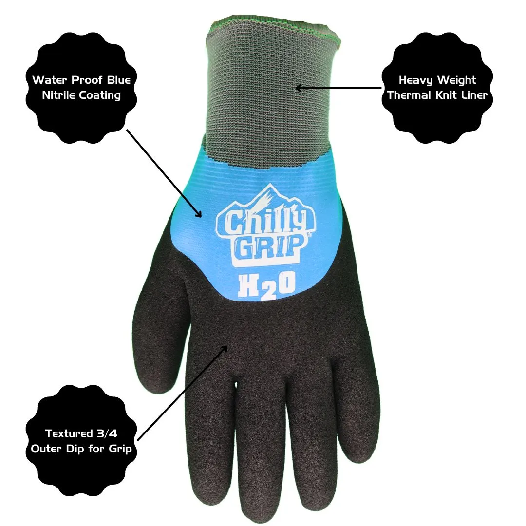 TA323 Chilly Grip H2O Waterproof Thermal Knit Liner, Sizes M-XXL, Sold by Pair