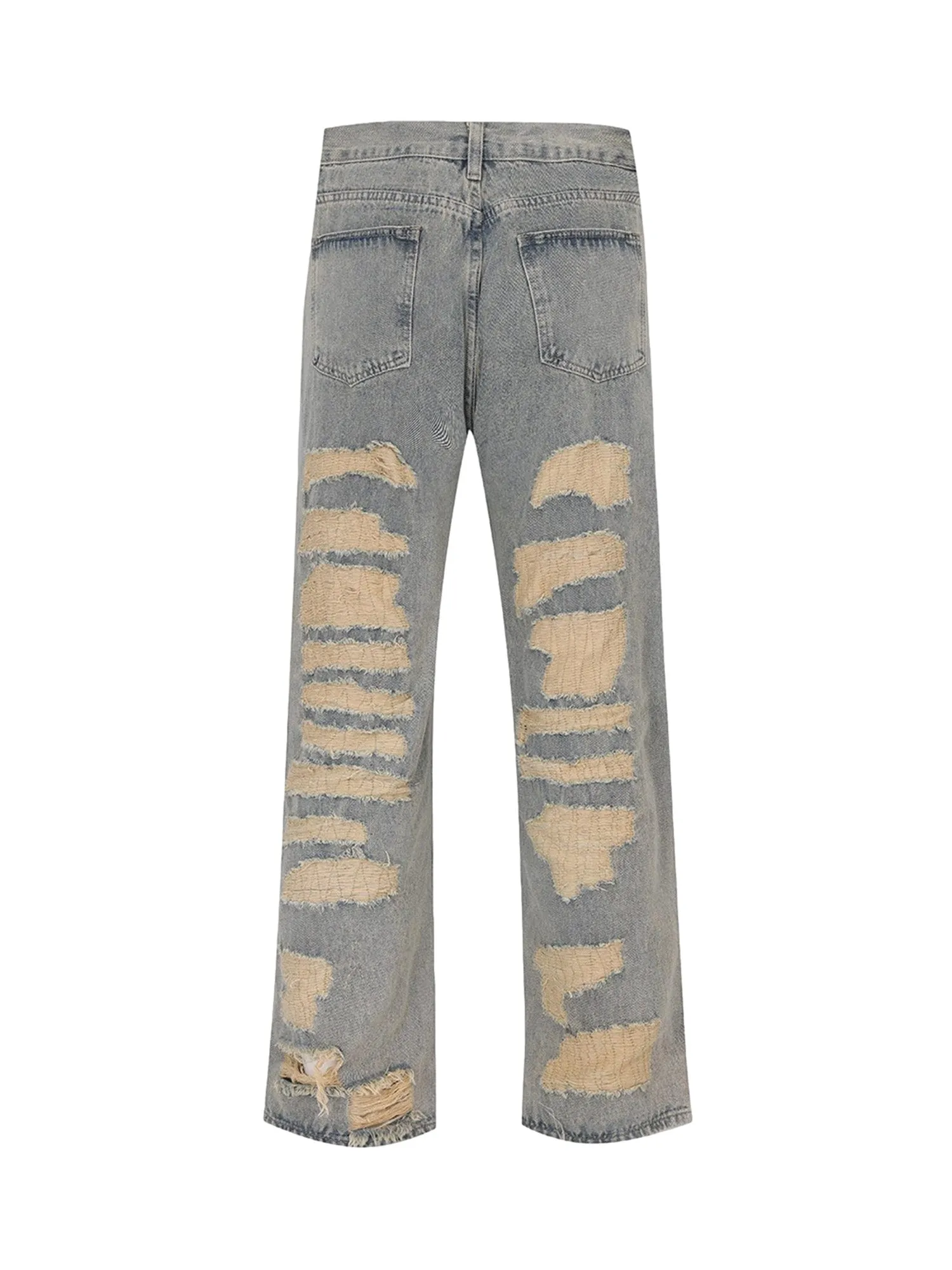 Thesupermade American Street Style Ripped Embroidered Jeans - 1617