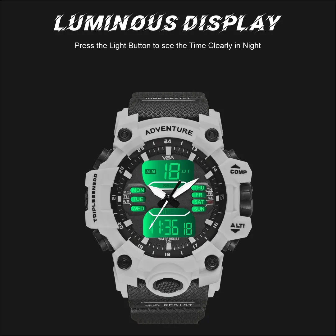 V2A Big Dial Multifunction Analogue and Digital Sports Watch for Men | Watch for Men | Wrist Watch for Men | Mens Watch | Gift for Men