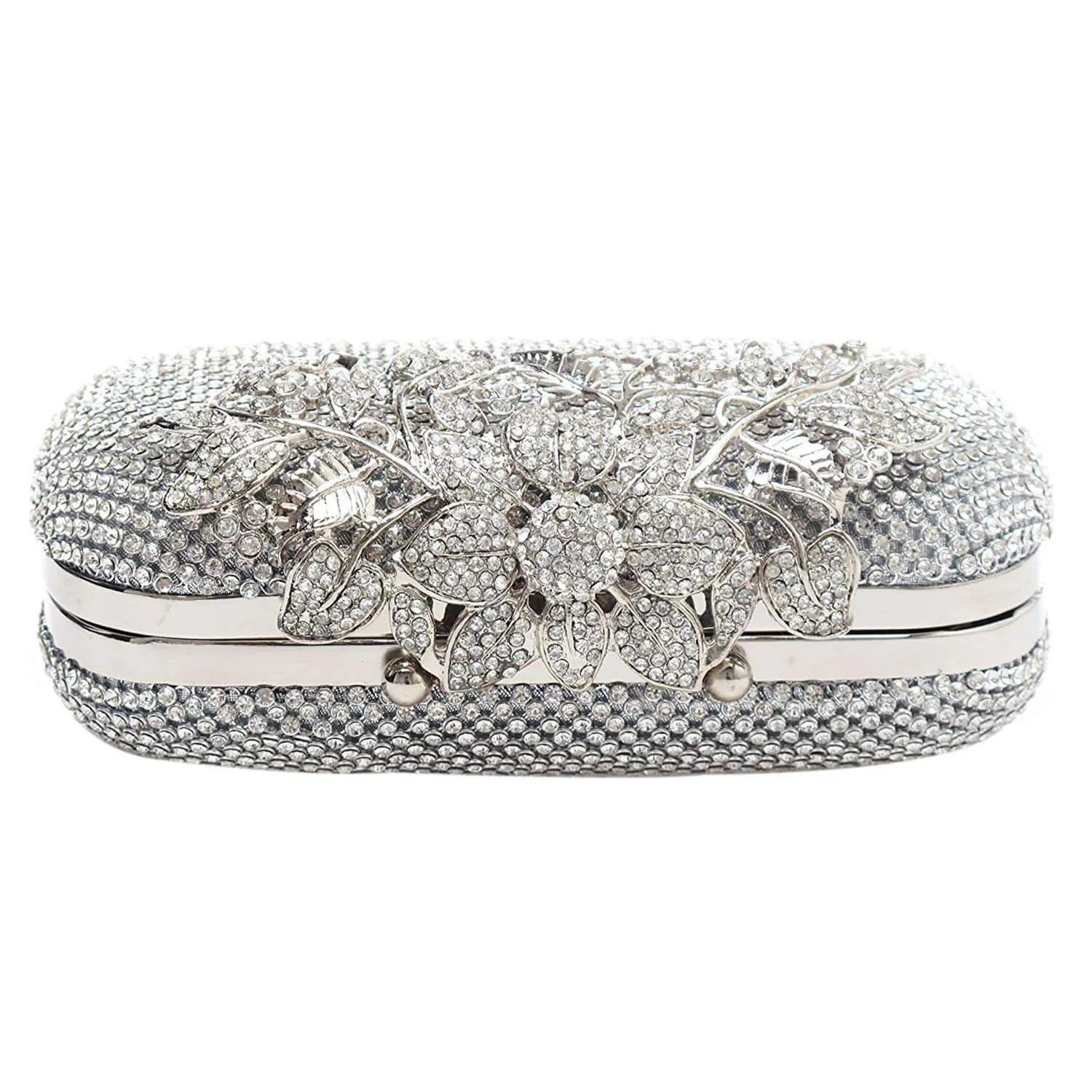 Women Flower Crystal Clutch Evening Bag