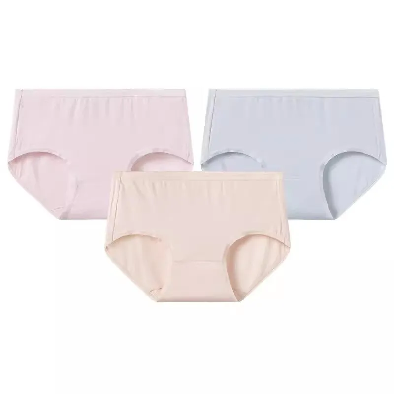 Women's 50S Modal Mulberry Silk Anti-Bacterial Bikini Panties (Multi-color 3pcs Pack)