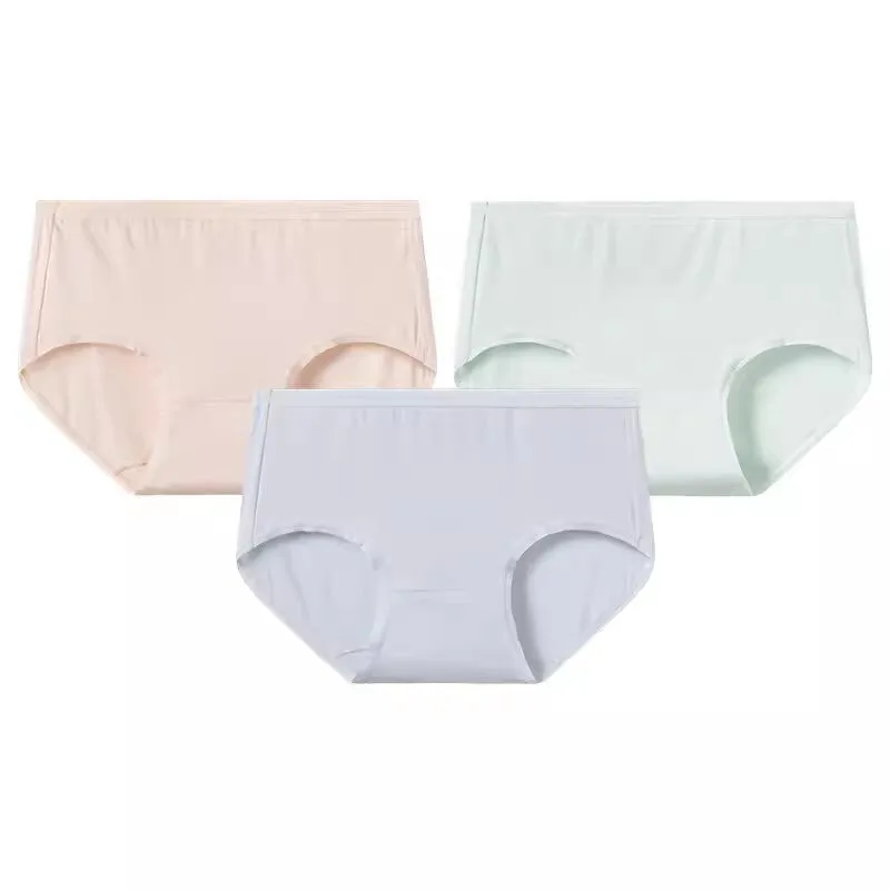 Women's 50S Modal Mulberry Silk Anti-Bacterial Bikini Panties (Multi-color 3pcs Pack)