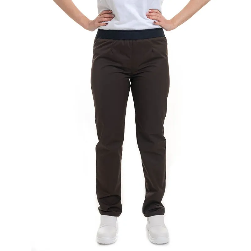 Women's Brown Slim Kitchen Trousers - Manelli