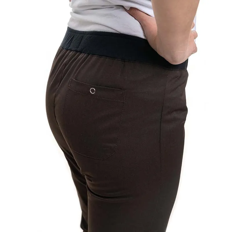 Women's Brown Slim Kitchen Trousers - Manelli