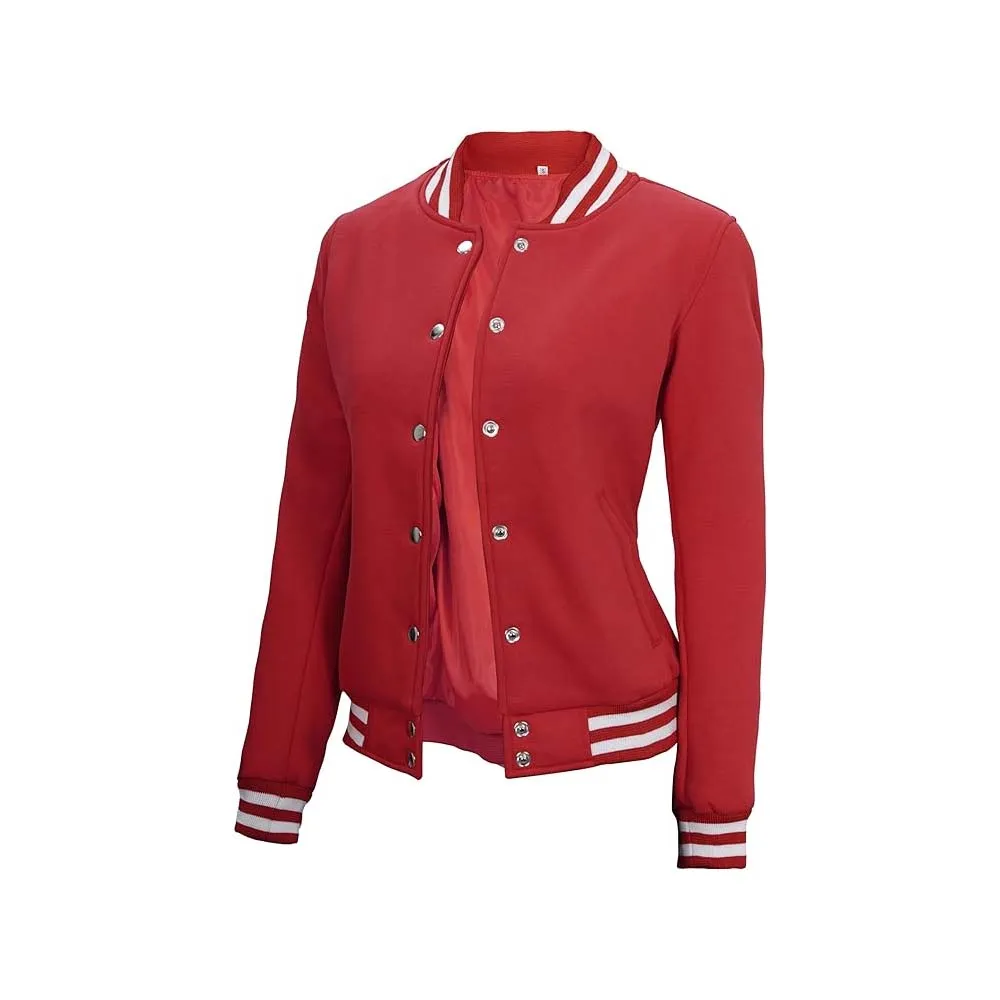 Women's Letterman Highschool Red Varsity Jacket